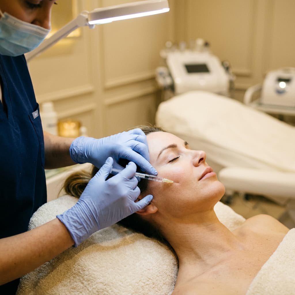 PDRN injection treatment being administered at clinic